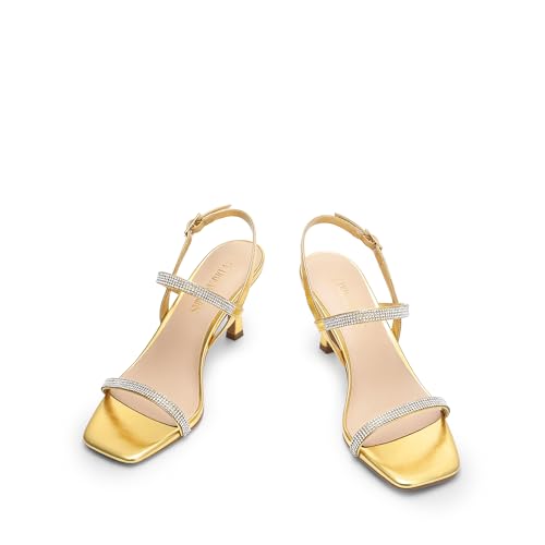 Image of DREAM PAIRS Womens Slingback Heels Square Open Toe Strappy Sandals Ankle Strap High Heeled Dressy Shoes