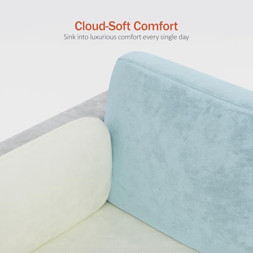 Image of Nuvola Premium Latex Fabric Sofa | 3, 4 & 5 Seater Options | 2 & 3-Toned Variants | Ultra-Soft Deep Seating Comfort | Modern Living Room Sofa | 3-Year Warranty
