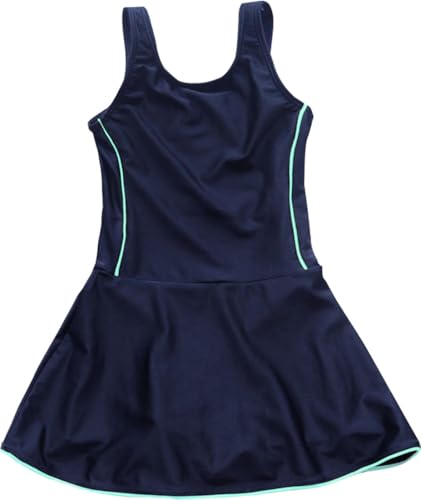 [Ｄｅａｒ　Ｃｏｌｏｇｎｅ] スクール水着 女の子 ワンピース ライン入り インナー付き UVカット sksb パイピング・ミント 150cmの商品画像（Amazon）