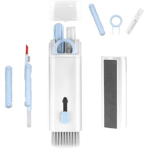 7-in-1 Electronics Cleaner Kit - Keyboard Cleaner kit, Portable Multifunctional Cleaning Tool for PC Monitor/Earbud/Cell Phone/Laptop/Computer/Bluetooth Earphones (with Cleaning Fluid) Cover