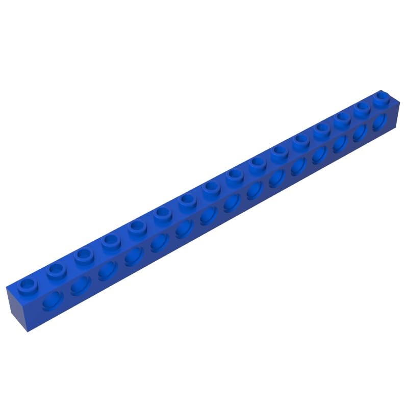 Gobricks 3703 Technology Brick Technic Brick 1x16 [15 Holes] 10 Pieces GDS-630 Compatible with Lego Building Blocks Color:Blue