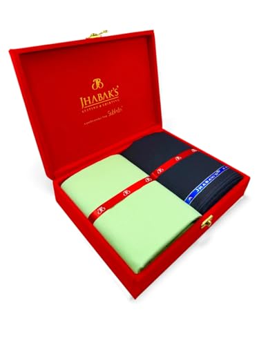 Image of JHABAK'S Unstitched Cotton Blend Solid Shirt & Trouser Fabric - 2.25 m Shirt Cloth - 1.20 m Pant Piece