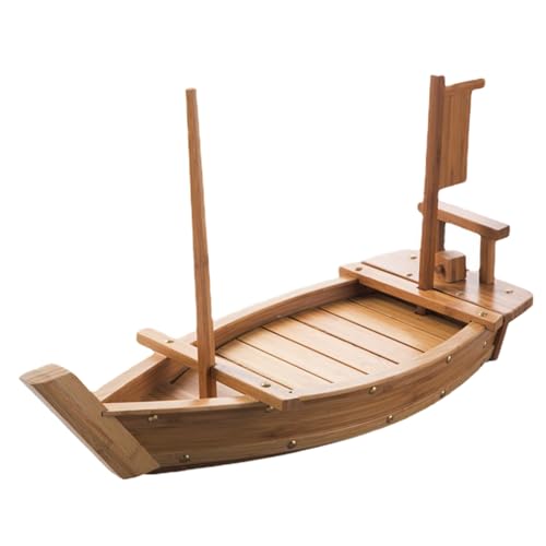 Assiette à sushi pour bateau en bambou naturel grand format 70 cm