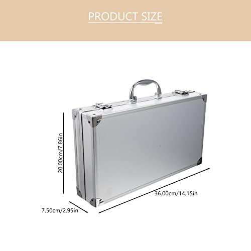 DOITOOL-Silver-Aluminum-Briefcase-with-Lock-Aluminum-Briefcase-for-Men-or-Women-141x78x29Inch