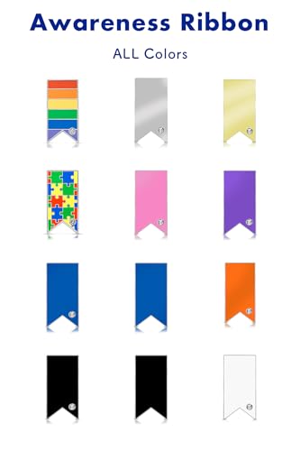 Image of Awareness Ribbon Lapel Pin Ribbon Support Colors Brooch Pin Badges
