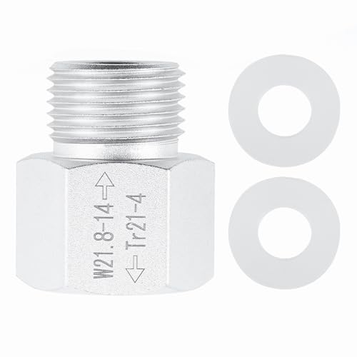 Mgoodoo CO2 Zylinder Adapter Wiederverwendbar Soda Zylinder Adapter Aluminium Aquarium Zylinder Adapter für Soda-Zylinder Stecker TR21 4 bis W21.8 CO2 Tank Regulator für Aquarien/selbstgebrautes Fass