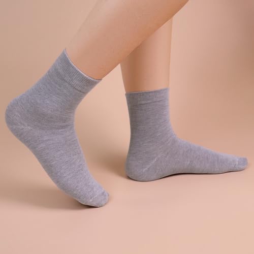 Image of Womens Viscose Bamboo Crew Socks Thin Casual Ultra Soft Colorful Above Ankle Socks Breathable Comfortable 3 /6 Pairs