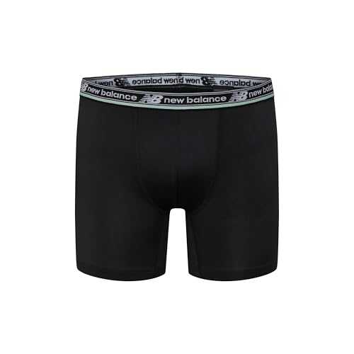 New Balance Boys' Non-Brushed Jersey Sport Performance Wicking Boxer Briefs Underwear (Multi Pack), Black/Team Navy/Frosted Glass/Stillwater/Team Navy/Black, Medium - image 6