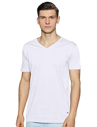 Image of ABOF Men's Solid Slim fit T-Shirt (BOA19AMCWTE3031001 White XL
