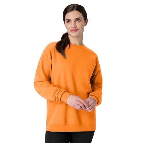 Hanes Men's EcoSmart Sweatshirt, safety orange, Small - image 4
