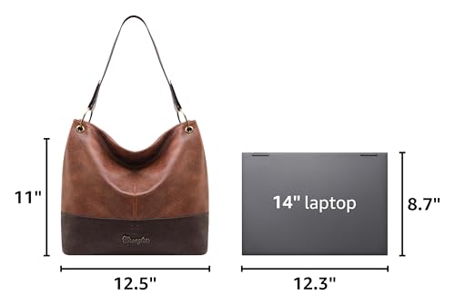 Image of Wrangler Hobo Bags for Women Vegan Leather Top Handle Shoulder Purses and Handbags