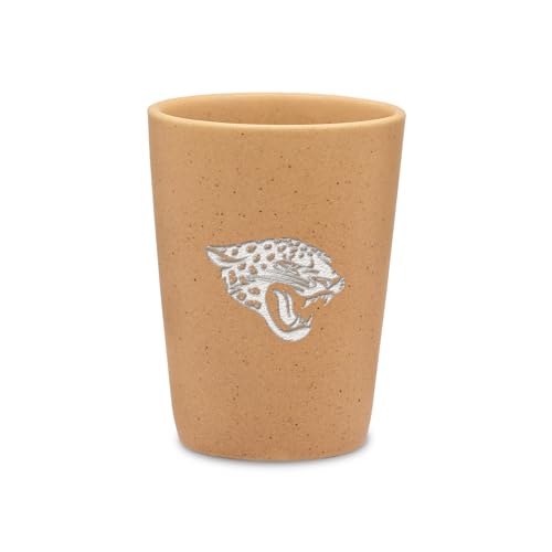 Rico Industries NFL Football Jacksonville Jaguars Sand 2oz Ceramic Shot Glass for Fans, Laser Engraved In Trendy Color Single Shot Glass