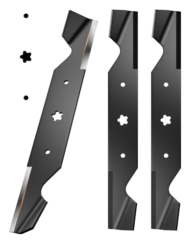 Chway Z254F 54 inch Lawn Mower Blades with 5 Point Star Shape Mulching Blades Compatible with Husqvarna Z254 MZ54 RZ5424 54 Deck Zero Turn Lawn Mower Replaces Number 187256 532187256 3 Pcs