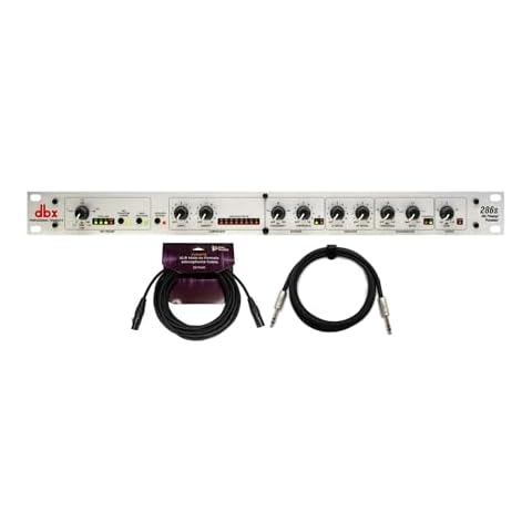 DBX 286s Microphone Pre-Amp Processor Bundle with Female Microphone Cable and TRS to 1/4 inch TRS Cable (6-Feet) (3 Items) Cover