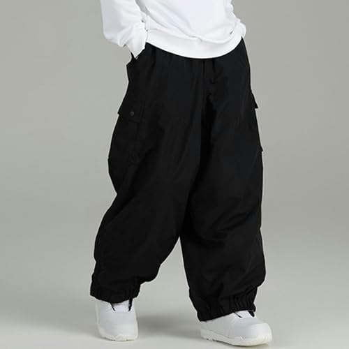 Pantalones de Snowboard Sueltos Impermeables y Resistentes al Viento para Hombres y Mujeres, Leggings Casuales con múltiples Bolsillos para Deportes al Aire Libre-Caqui-L - imagen 2
