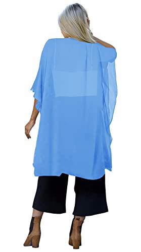 Image of Indian Trendy Women's Solid Puff Sleeve Kimono Long Cardigan Loose Cover Up Casual Blouse Top Chiffon