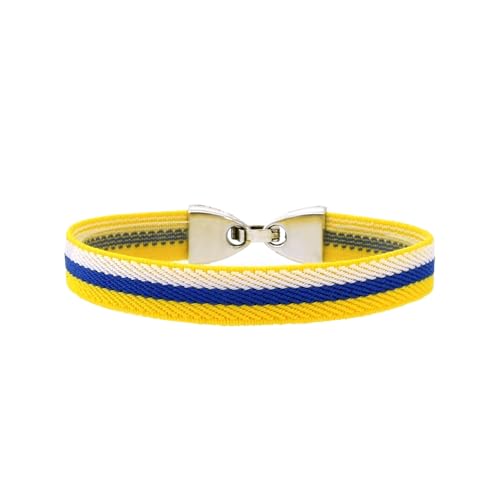 BDM - Pulsera de tela con la bandera canaria para hombre y mujer, ajustable. -...