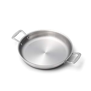 360° Fry Pan 11.5″ with Short Handles, Stainless Steel Cookware, Hand Crafted in the United States, Induction Cookware.
