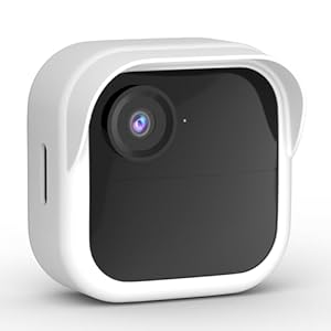 AZURAOKEY Silikon-Schutzhülle für Blink Outdoor 4 (4. Generation), wetterfest, Krempendesign, kratzfest, für Blink Outdoor 4 Smart Überwachungskamera, Schwarz, 1 Stück, Weiß, Aufbewahrungstasche