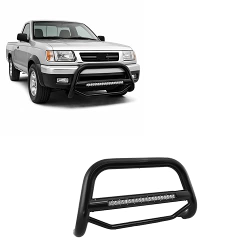 Image of Black Horse Off Road MAX Beacon Bull Bar No Skid Plate Black Compatible with 1998-2004 Nissan Frontier|2000-2004 Nissan Xterra-MAB-NIB1401B