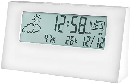 Acctim 15842 Vertex White alarm clock with indoor temperature
