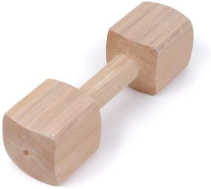 Munchos Wooden Teether Dumbbell Shaped Dog Toy, for Large Dogs