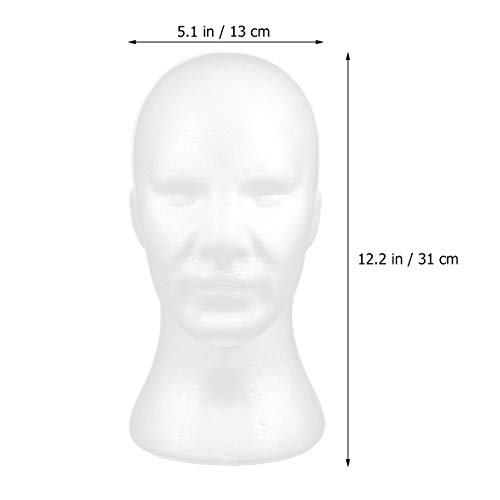 Male Head Foam Mannequin Head Head Model Foam Manikin for Wig Hair Hat Glasses Scarf Jewelry Display Stand - Image 2