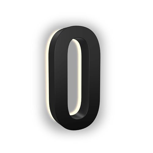 7 Inch Backlit LED House Number, ABS Polymer, 2700K Warm Light (0, Black)