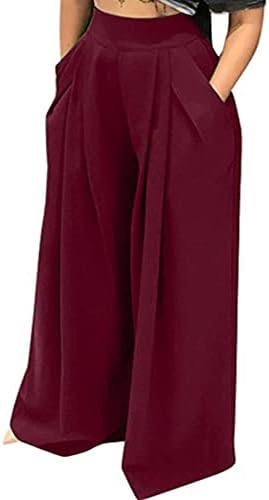 NRTHYE Womens High Waist Wide Leg Palazzo Long Pants Flowy Trousers