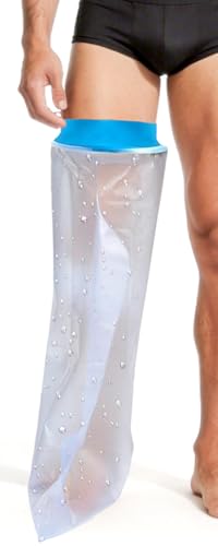 Asunby Leg Cast Covers for Shower Adult,Waterproof full Leg Cast Protector for Showering/Swimming,Reusable Elastic Cast Bag for Broken Knee Foot Ankle Burns Care Supplies, After Surgery Gifts