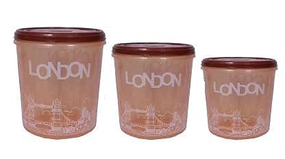 Joymart Best Quality Kitchen Container Set 5 kg, 7 Kg, 10 Kg, Food Grade Printed Plasticware Container Set - 5000 ml, 7000 ml, 10000 ml Plastic Container Set (Pack of 3, Multicolor)