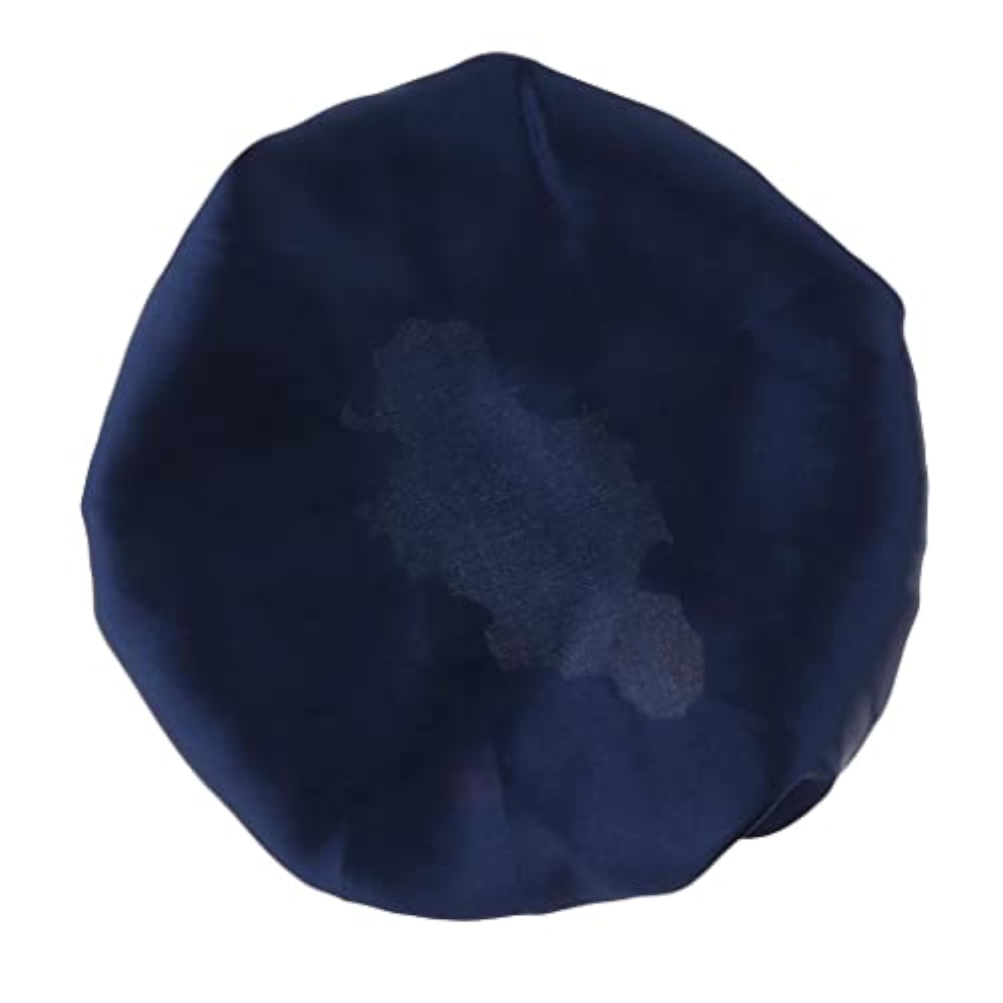 Silk Satin Navy Blue Night Sleep Cap for Hair Care