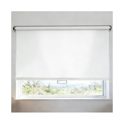 GOCHUSX Estores Enrollables Sin Cordón, Estores Enrollables para Ventanas Interiores, Persianas Opacas Enrollables, Fáciles De Instalar para Dormitorio, Baño, Hogar(Blanco,40x150cm(15.7x59.1in))