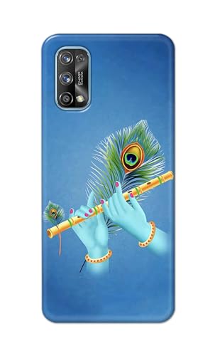 Image of Plastic Printfidaa Printed Hard Back Cover Case For Realme 7 Pro Back Cover (Flute In Krishna Hands) -112, Multicolor