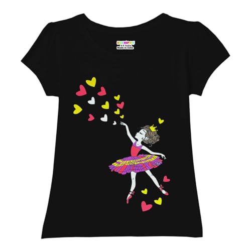 Image of Kuchipoo Girls Half Sleeves Regular Fit Cotton T-Shirt