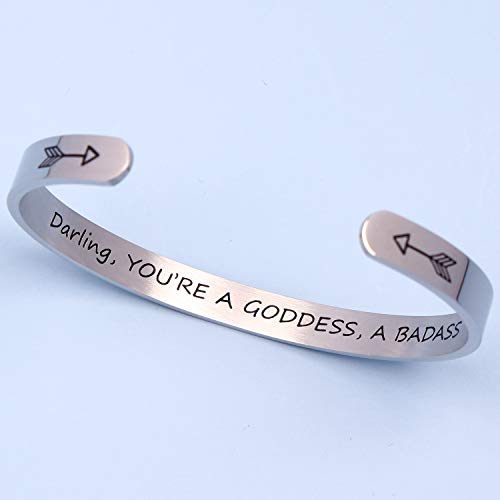 Btysun Bracelets for Women Mothers Day Bracelet Gifts from Daughter Inspirational Gifts for Women Graduation Gifts for Her Motivational Birthday Cuff Bangle Friendship Personalized Mantra Jewelry…