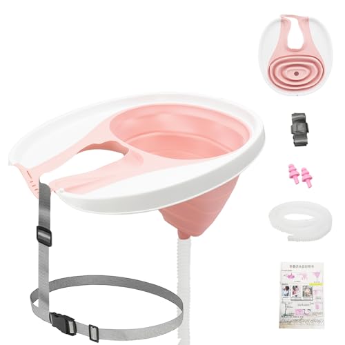 AolKee Lavacabezas portatil para casa， Lavabo de pelo para postrado en cama, lavamanos plegables, lavador de pelo portátil, ayuda para personas mayores, discapacitados y embarazadas, color rosa