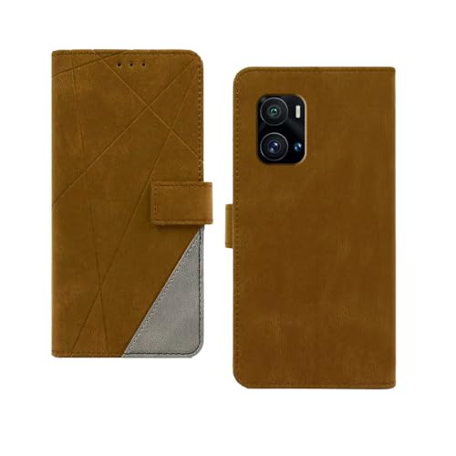 Image of amazon basics iQOO Neo 9 Pro 5G Flip Cover | Card Pockets Wallet & Stand | Flip Cover for iQOO Neo 9 Pro 5G (Brown with Grey)