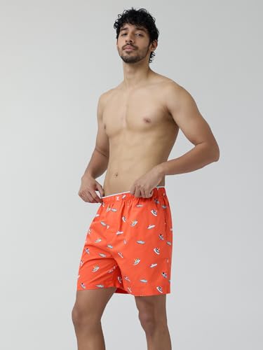 XYXX Men's Renew Super Combed Cotton Regular Fit Printed Boxer Shorts with No Marks Waistband & Dual Side Pocket (Pack of 2)