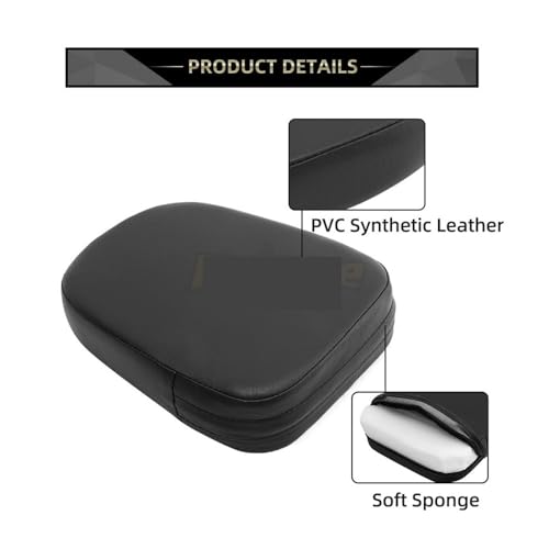 Coussin de dossier arrière noir moto pour Bobber et Chopper custom - 3