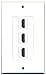 RiteAV - 3 Port HDMI 2.0 Decorative Wall Plate (White)