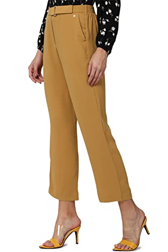Image of Van Heusen Women High Rise Belted Formal Regular Fit Pants