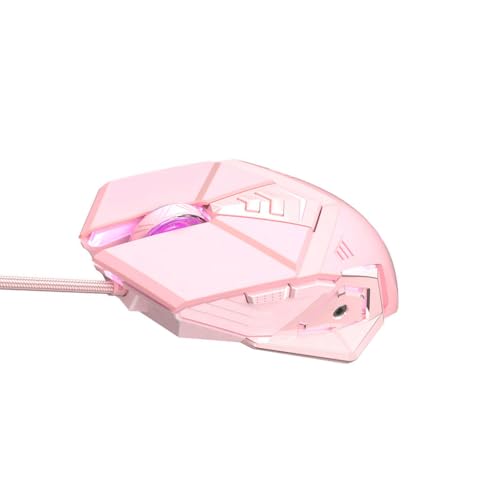 AMSLSIU Reemplazo de ratón para Juegos con Cable Cute Girls Óptico con Cable 7 Teclas Programable Ergonómico Computadora portátil Accesorios para Ratones