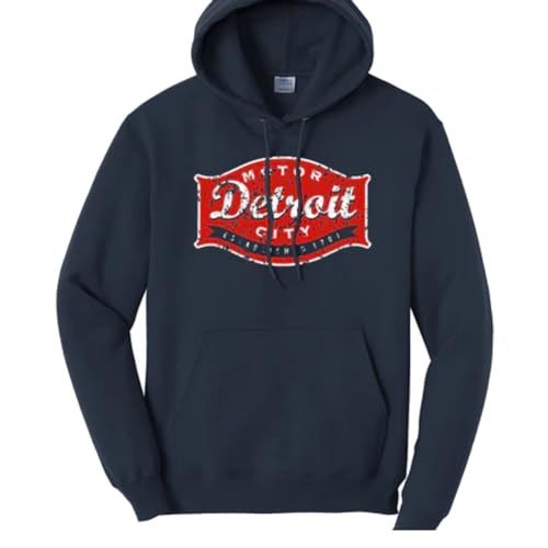 Detroit Buckle Hoodie Sweatshirt Cotton Poly Blend Super Soft Inside And Out