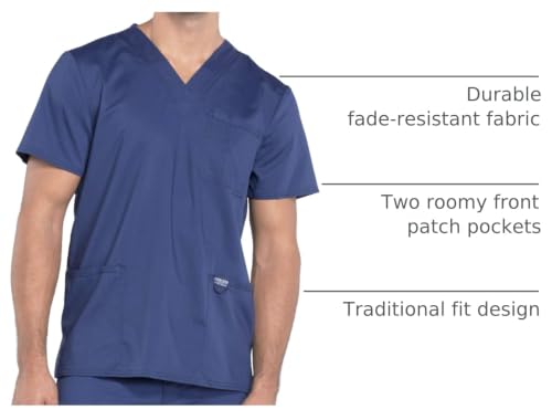 Image of Cherokee WW Revolution V-Neck Scrub Top for Men with 3 Pockets