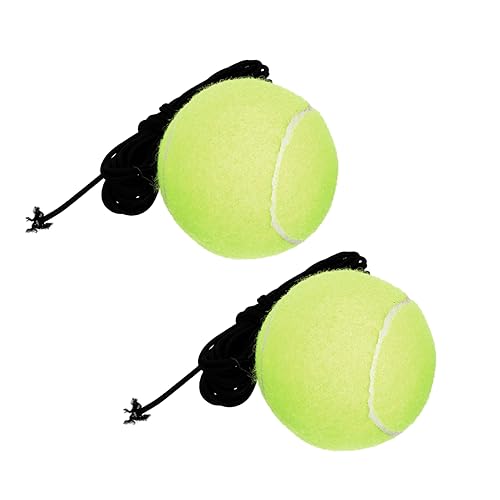 Abaodam 2pcs High Bounce Tennis Practice Balls with Elastic Rope Durable Training Balls for Adults for Tennis Drills and Dog Training Activities Use