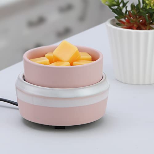 Tepaken Ceramic Candle Wax Warmer, 3-In-1 Wax Melt Warmer, Electric Wax Melter And Fragrance Warmer, Scented Candle Wax Burner For Gift Women Office Spa Home Decoration, Pink #TOP2