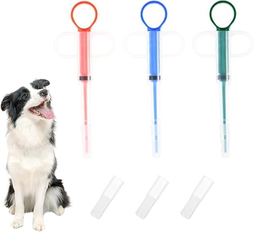 RODISHOMM 3 Stück Tablettenverabreichung Feeder, Pillenwerfer für Katzen, Medikamenten Feeder für kleine Hunde, Tablettenpusher für Haustiere, Tabletten Shooter für Katzen und kleine Hunde