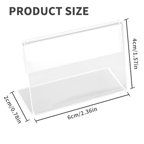 EASYKEENECOM 33 Stück Tischaufsteller aus Acryl 4x6 cm, Preisschilder Aufsteller Buffet Schilder Visitenkarten-Display für Büro Geschäft Supermarkt Werbeaktionen Restaurant, Transparent
