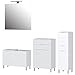 Produktbild Germania 4-TLG. Badezimmer-Set 8336-84 GW-Mauresa bestehend aus Waschbeckenunterschrank, Kommode, Schrank und Spiegel, im Dekor Weiß